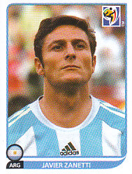 Javier Zanetti Argentina samolepka Panini World Cup 2010 #113
